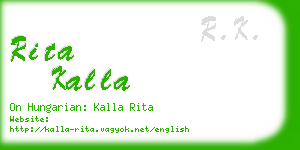 rita kalla business card